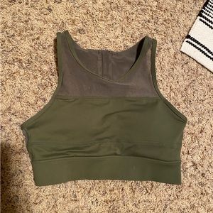 Zyia One More Rep Sports Bra Sz Small - Green Mesh Racerback All Star